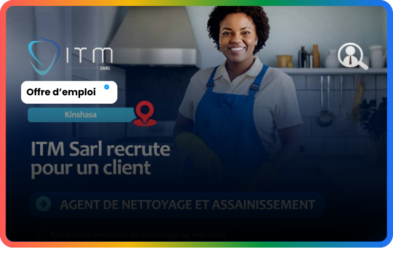 Recrutement ITM SARL : Agent de nettoyage et assainissement