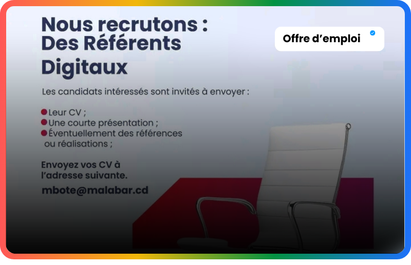 Offre de consultance Référent Digital Connecte ta boîte Malabar : Boostez les MPME en RDC